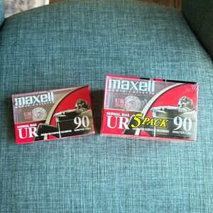 Maxell UR-90 Audio Cassettes - 5 Pack Brand plus 1 single New sealed EUC!
